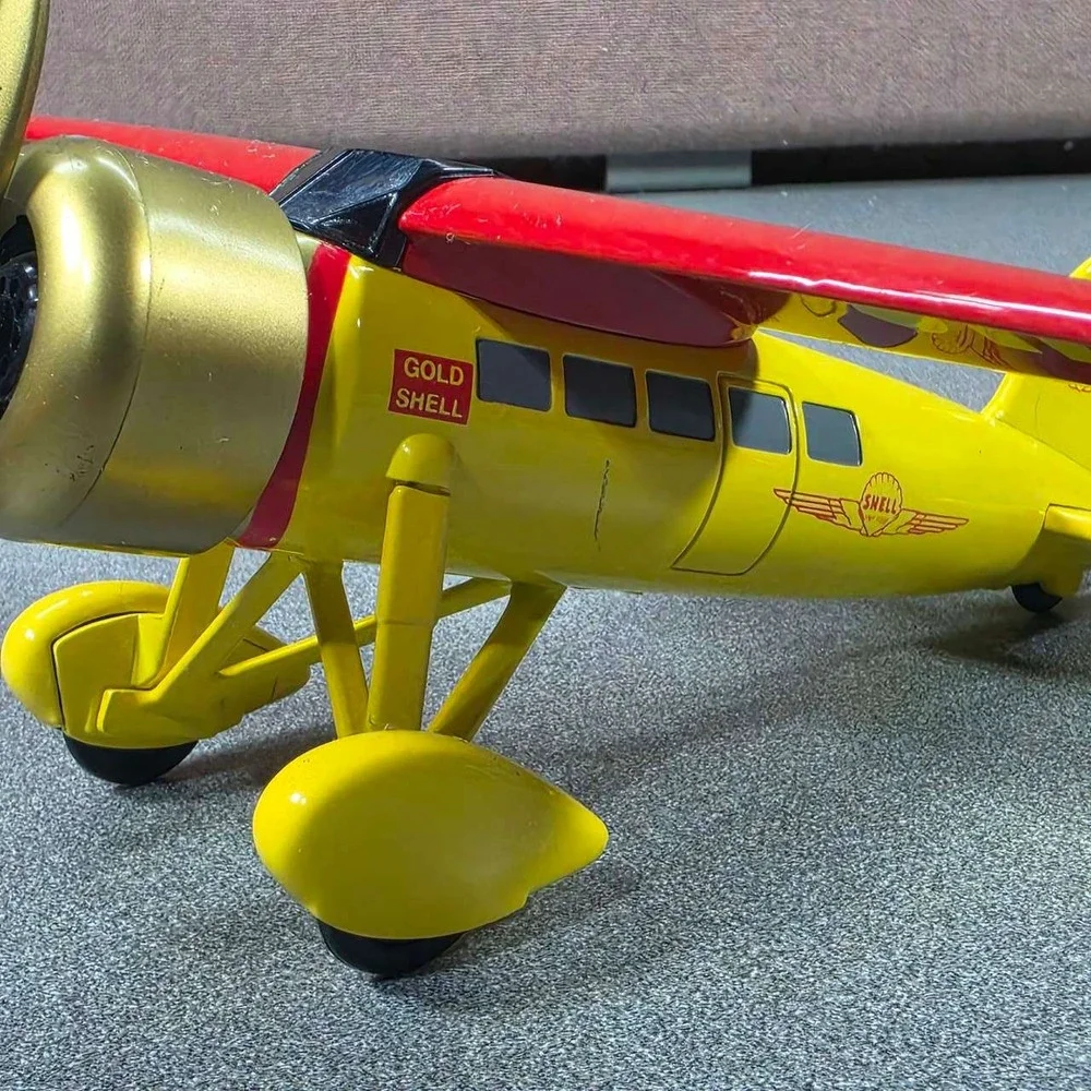 Shell Aviation Fuel Truck & Plane Diecast Set Yellow Red Excellent